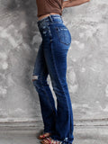 Distressed Flare Jeans - CELIVINE