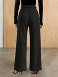 Chain Detail High Waist Pants - CELIVINE
