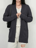 Open Front Long Sleeve Sweater Cardigan - CELIVINE