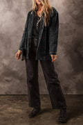 Pocketed Long Sleeve Denim Jacket - CELIVINE