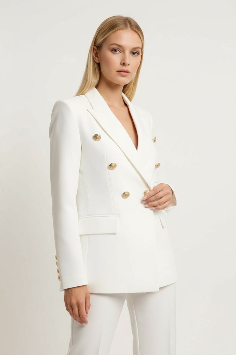 Decor Button Lapel Collar Blazer - CELIVINE