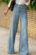 Wide Leg Jeans with Pockets - CELIVINE