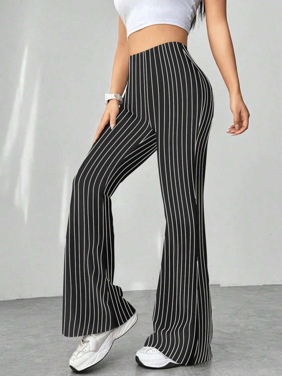 High Waisted Flare Pants - CELIVINE