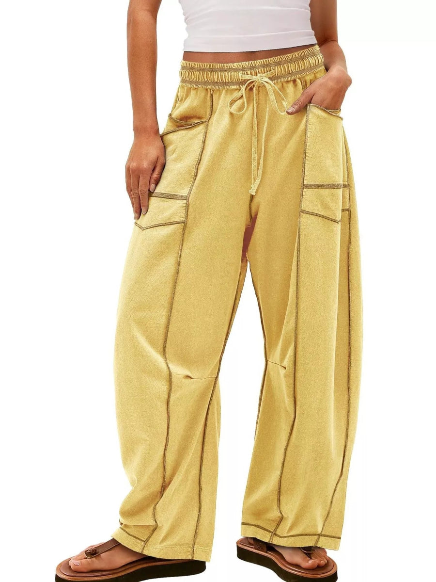 Drawstring Wide Leg Pants - CELIVINE