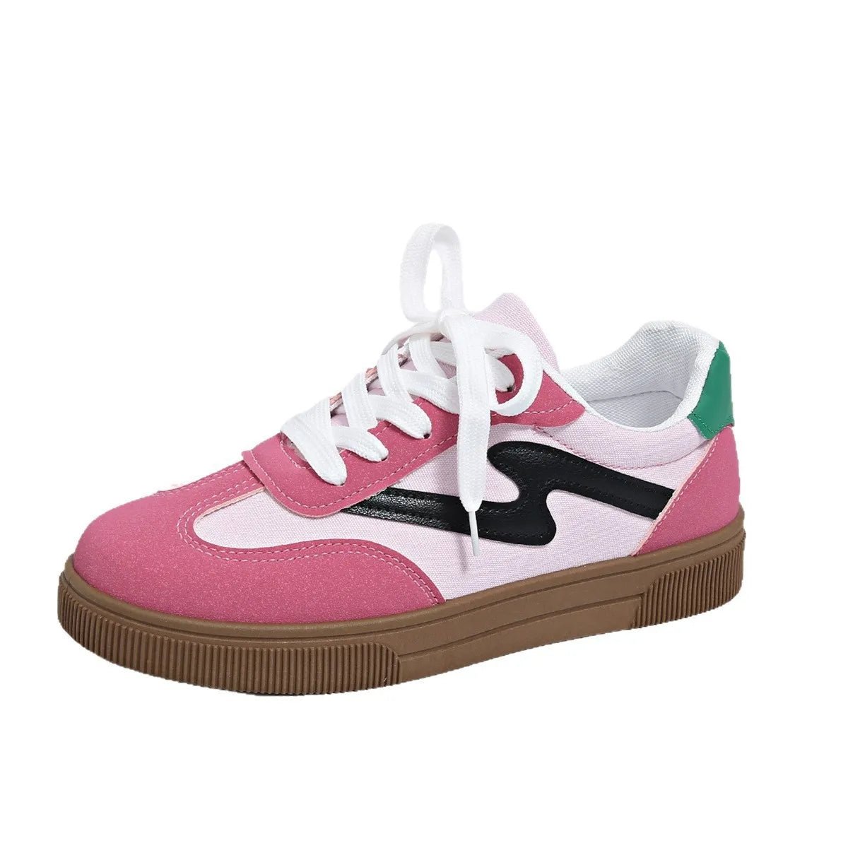 Round Toe Lace Up Sneakers - CELIVINE