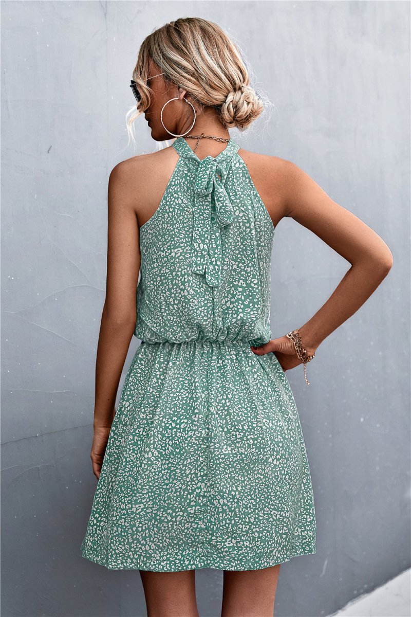 Floral Tied Sleeveless Mini Dress - CELIVINE