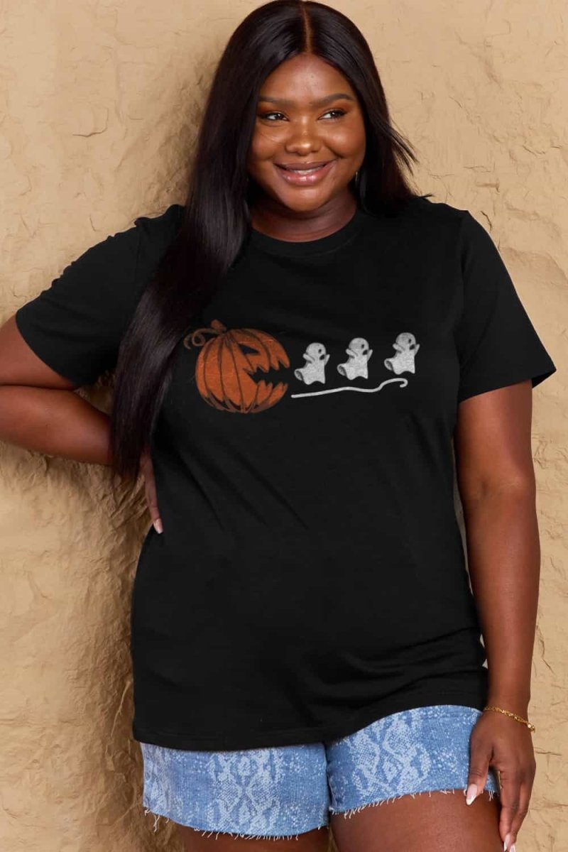 Simply Love Full Size Jack - O' - Lantern Graphic Cotton T-Shirt - CELIVINE