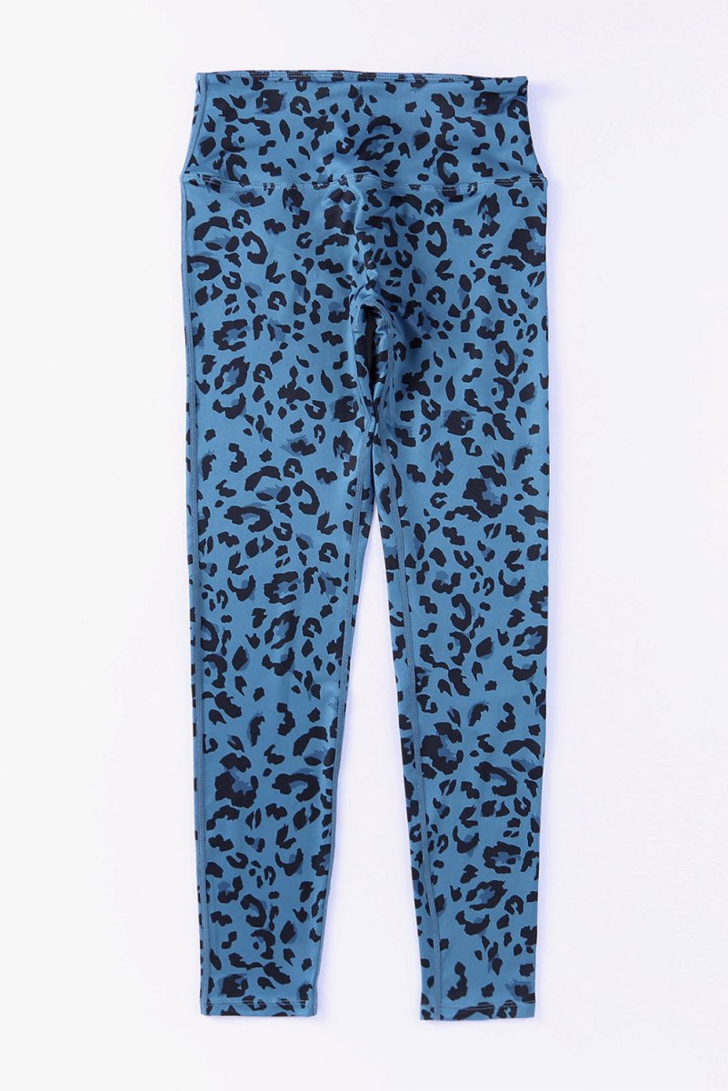 Leopard Print Wide Waistband Leggings - CELIVINE