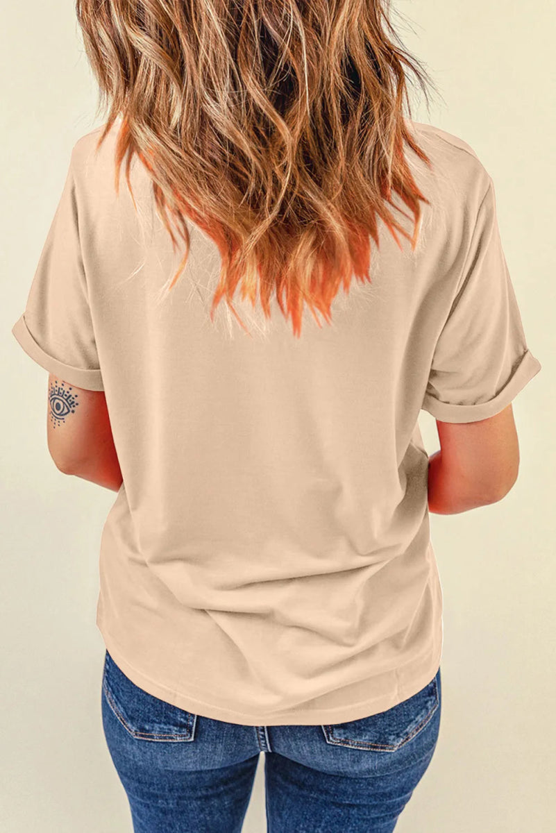 Hat Graphic Round Neck Short Sleeve T-Shirt - CELIVINE