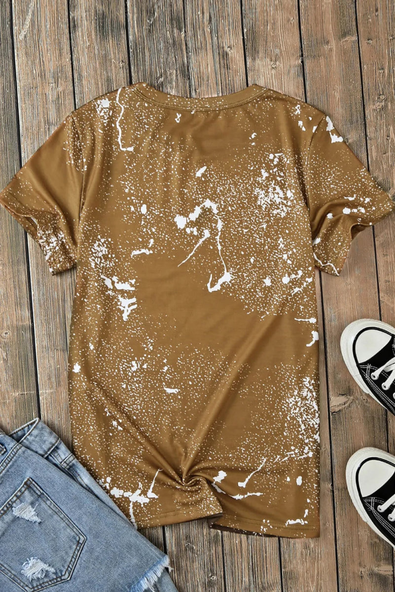 Graphic Round Neck Short Sleeve T-Shirt - CELIVINE