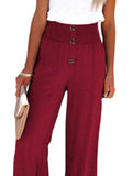 Full Size High - Waisted Textured Wide Leg Pants Plus Size - CELIVINE