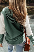 Color Block Dropped Shoulder Hoodie - CELIVINE