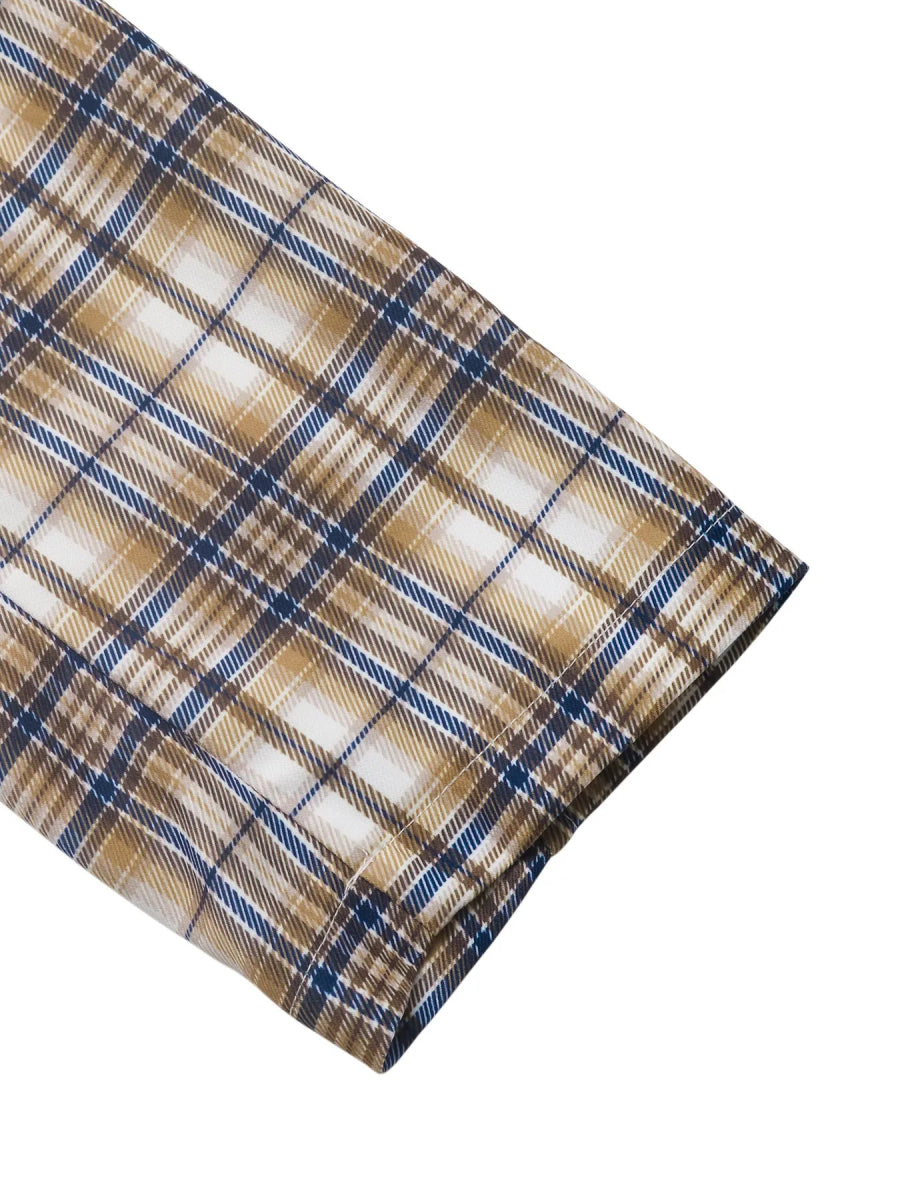 Number 87 Plaid Long Sleeve Blazer - CELIVINE