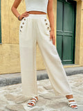 Wide Leg Pants with Pockets - CELIVINE