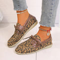 Lace Up Leopard Slip - Ons - CELIVINE