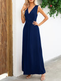 Surplice Neck Sleeveless Maxi Dress - CELIVINE