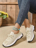 Mesh Knit Lace Up Athletic - CELIVINE
