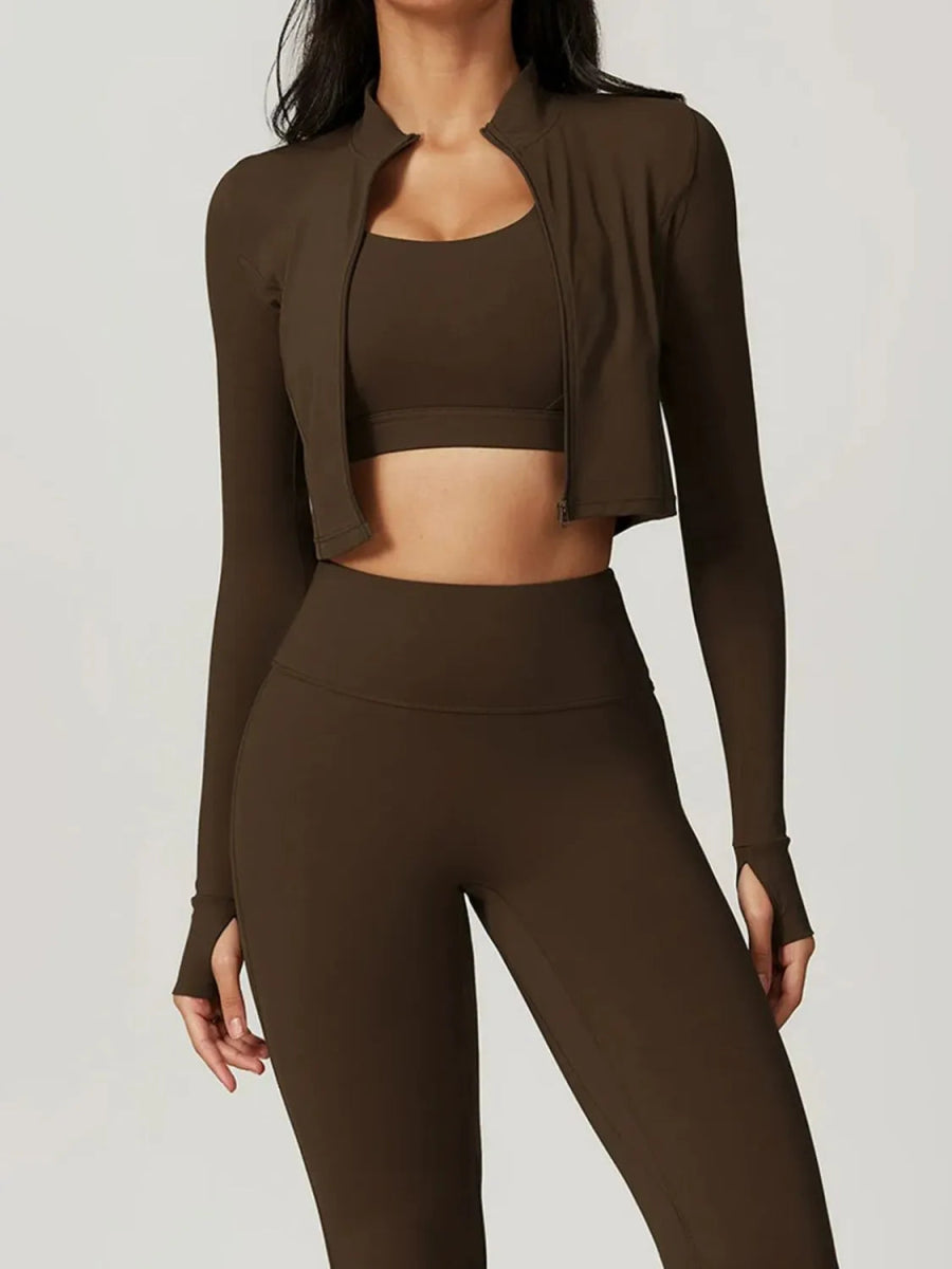 Bra Outerwear and Leggings 3 - Piece Active Set - CELIVINE