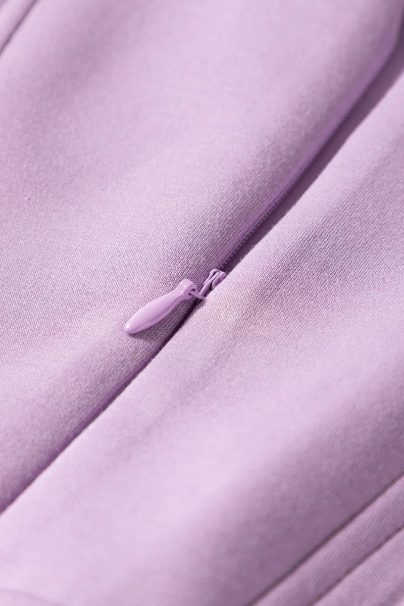 Short Sleeve Zipper Collared Elastic High Waist Romper - CELIVINE