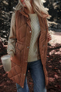 Pocketed Zipper and Button Vest Coat - CELIVINE