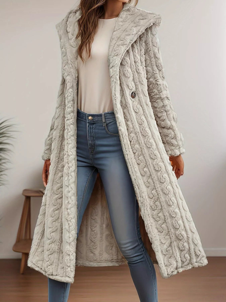 Sherpa Longline Hooded Coat - CELIVINE