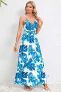 Printed Surplice Maxi Cami Dress - CELIVINE