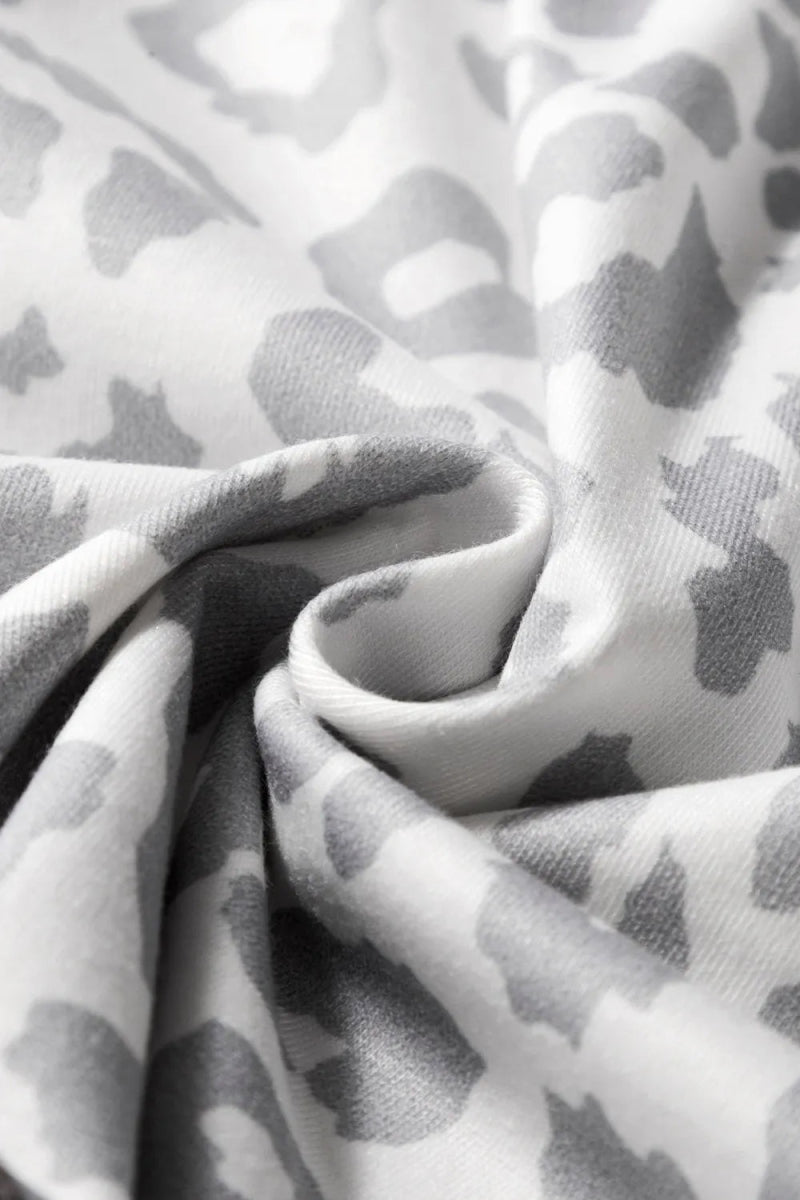 Leopard Print Drawstring Casual Shorts - CELIVINE