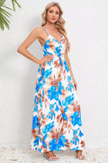 Printed Surplice Maxi Cami Dress - CELIVINE