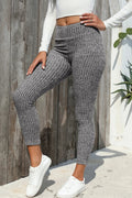 Ribbed High Waist Leggings - CELIVINE