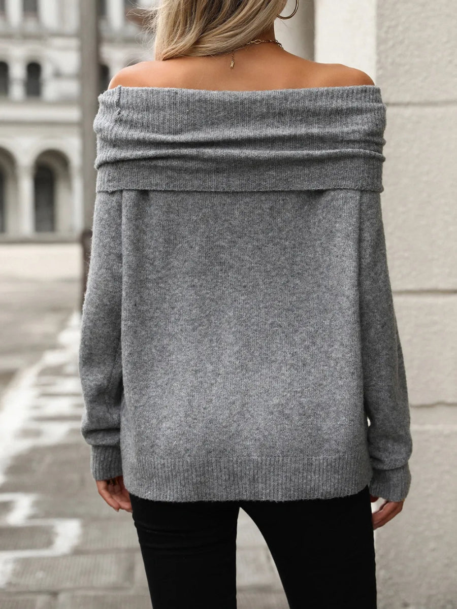 Turtleneck Long Sleeve Sweater - CELIVINE