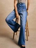 High - Waisted Wide - Leg Pocket Jeans - CELIVINE