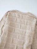 Textured Knit Open Front Cardigan with Pockets - CELIVINE