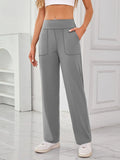High Waist Active Pants with Pockets - CELIVINE