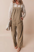 Square Neck Wide Strap Overalls - CELIVINE