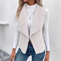 Open Front Fuzzy Vest Coat - CELIVINE