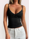 Lace Detail V - Neck Cami - CELIVINE