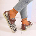 Lace Up Leopard Slip - Ons - CELIVINE