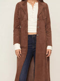 Fringe Lapel Collar Long Sleeve Coat - CELIVINE