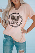 MOM LIFE Leopard Graphic Cuffed Tee - CELIVINE