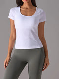 Square Neck Active T-Shirt with Detachable Chest Pads - CELIVINE