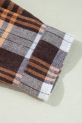 Plaid Button Up Long Sleeve Shacket - CELIVINE