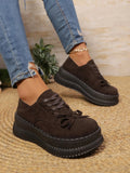 Lace Up Platform Loafers - CELIVINE