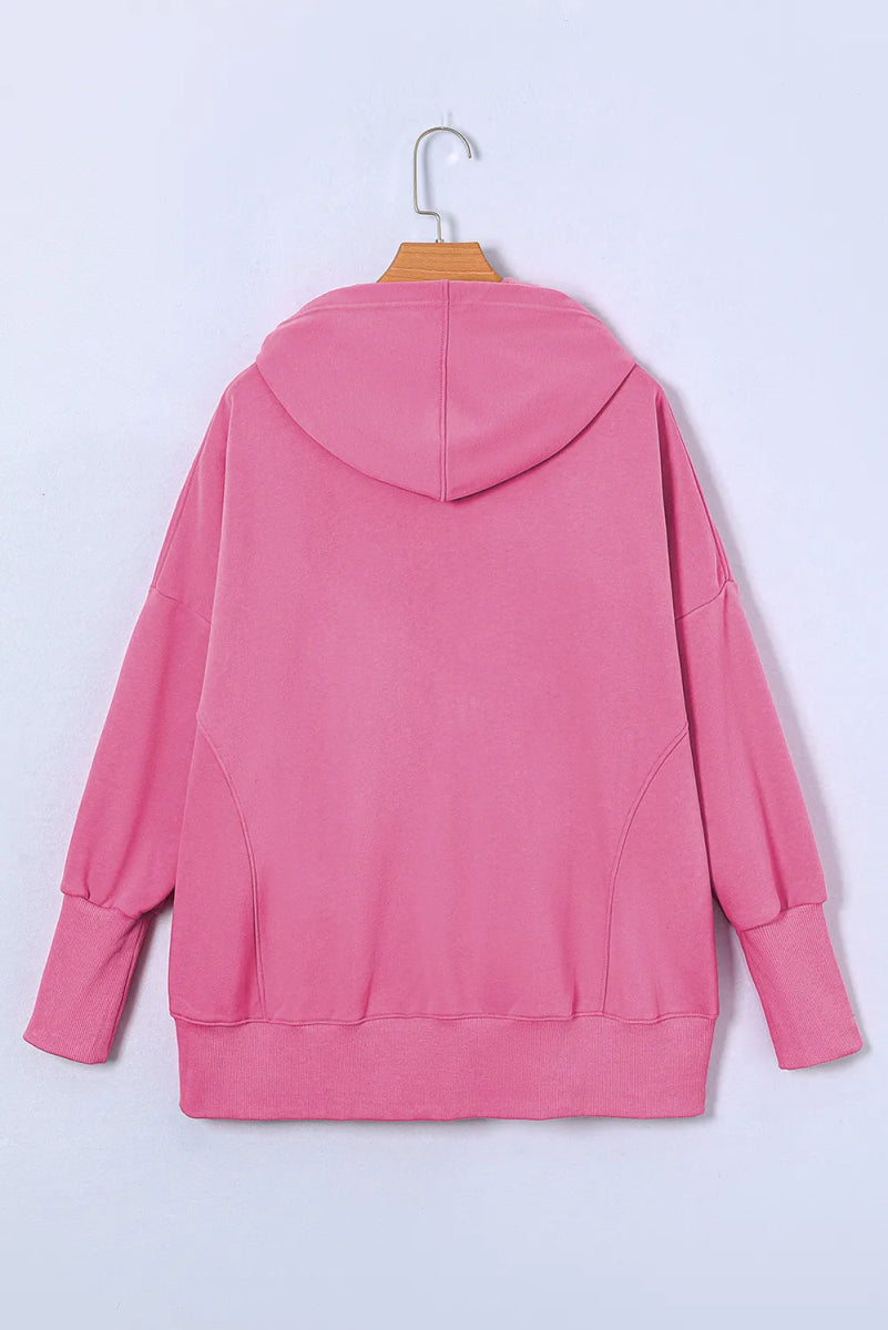 Quarter - Snap Dropped Shoulder Hoodie - CELIVINE