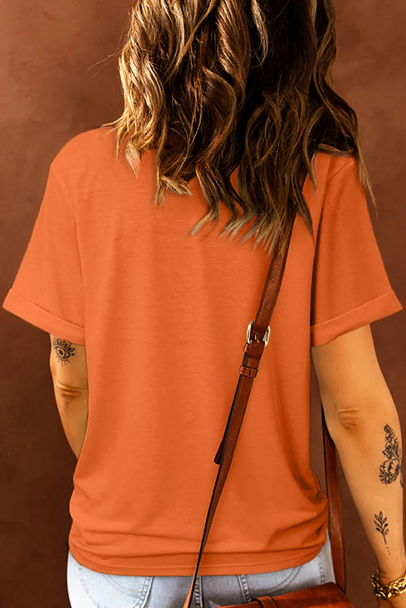 Graphic Round Neck Short Sleeve T-Shirt - CELIVINE