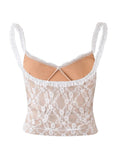 Lace Cami Top with Frill Straps - CELIVINE