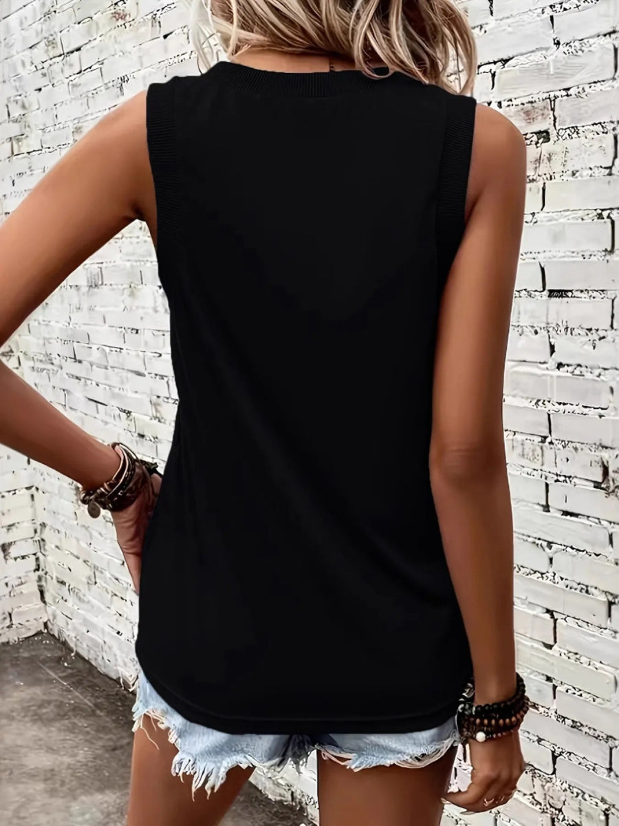 Breathable V - Neck Ribbed - Band Tank Top - CELIVINE