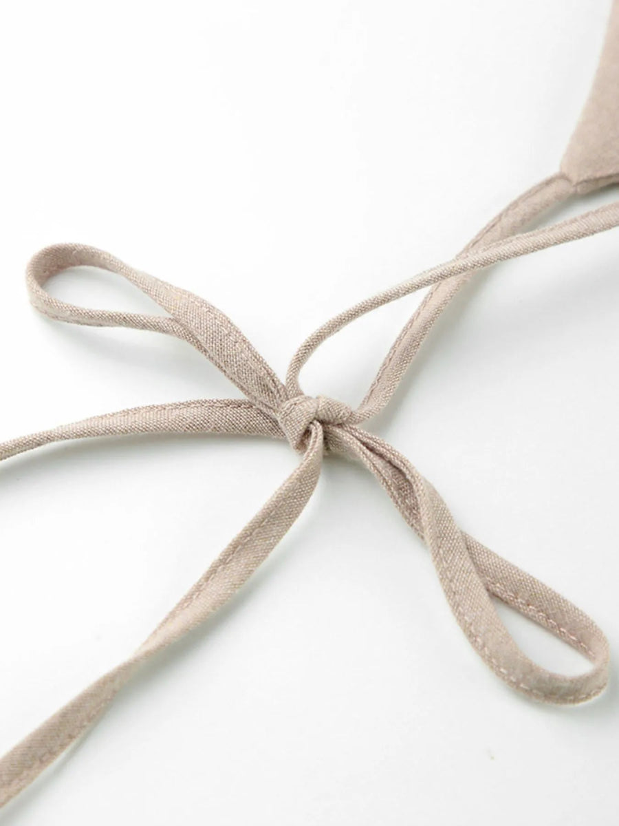 Tie - Shoulder Frill Mini Dress - CELIVINE