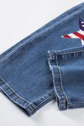 Distressed Straight Jeans with Pockets - CELIVINE