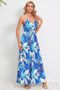 Printed Surplice Maxi Cami Dress - CELIVINE