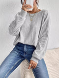 Crisscross Back Long Sleeve Knit Top - CELIVINE
